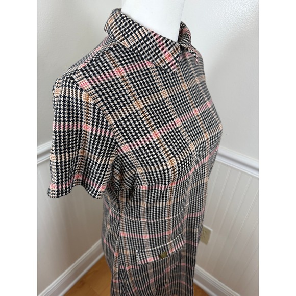 Loft Womens Plaid Collared Short Sleeve Dress with Pockets Petite Size SP - Picture 3 of 10